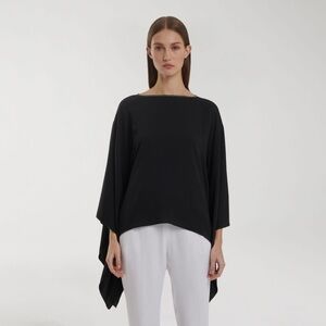 FABIANA FILIPPI Batwing Cashmere Silk Sweater Dark Charcoal Gray Sz 4 / XS